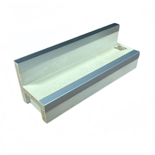 L-shape wooden fingerboard rail ramp with metal edge