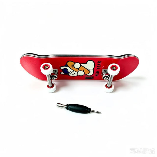 100×34mm Premium Maple Fingerboard - Red Cartoon Edition