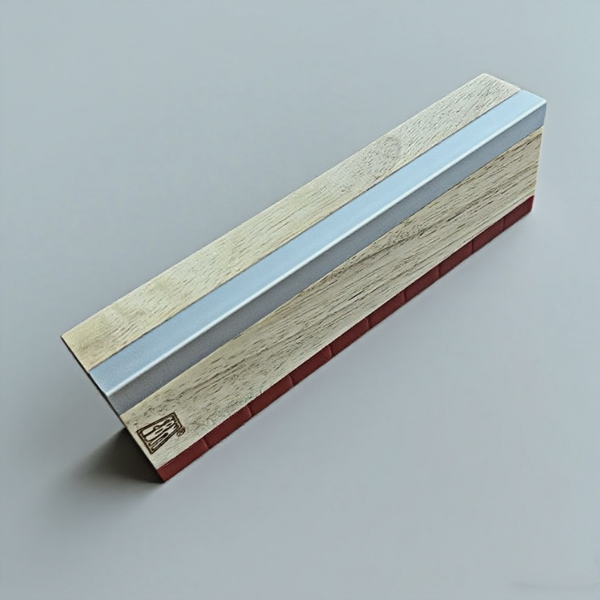 Natural solid wood fingerboard ramp with smooth surface