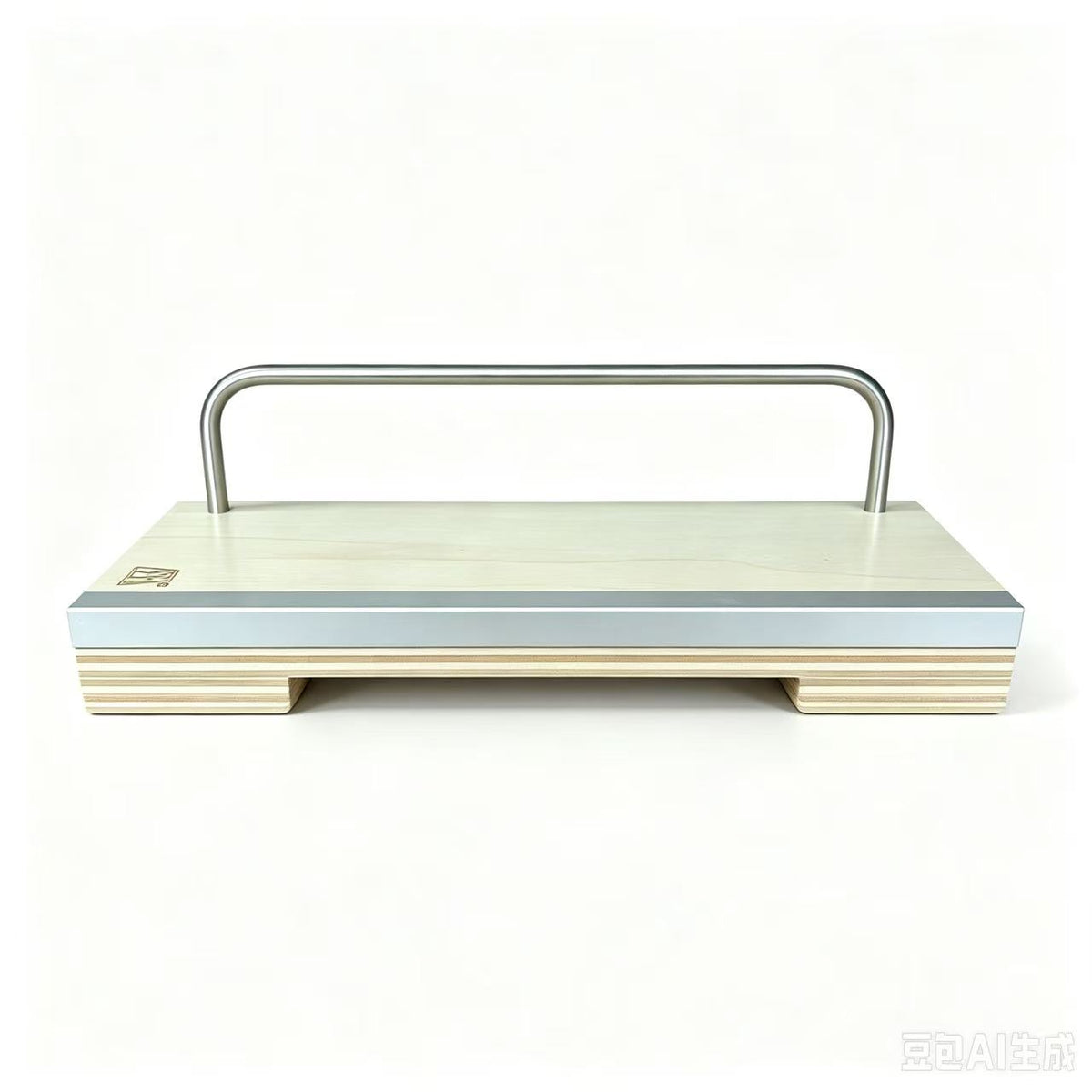 Handmade plywood fingerboard rail, metal grind bar, finger skate park obstacle, fingerboard rail only